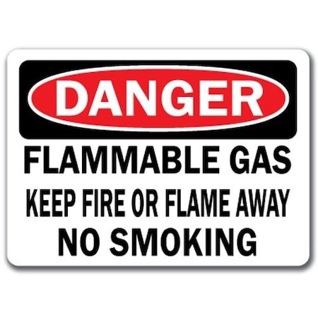 Signmission Danger Sign-Flammable Gas Keep Fire Or Flame Away No Smoking-10x14 OSHA Sign, DS-Flammable Gas1 DS-Flammable Gas1